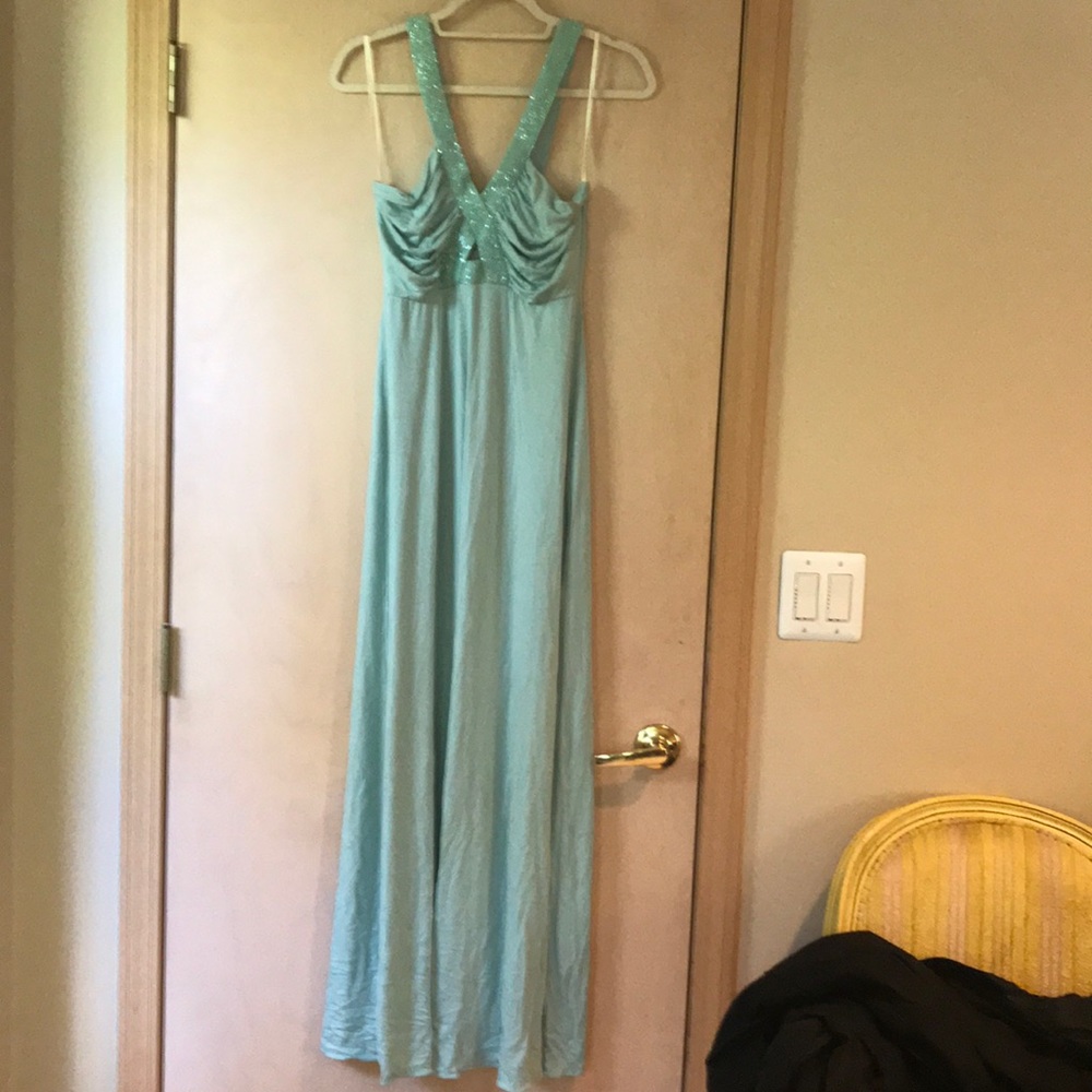 Sky long teal maxi dress